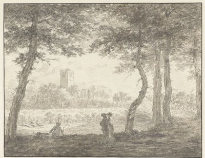 Muiderberg, visto desde el Hooge Weg de Jacob  Cats