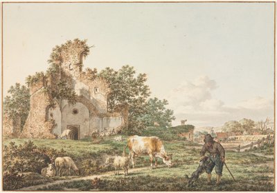 Paisaje pastoral con una ruina de Jacob Cats