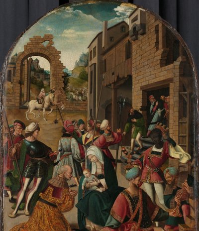La adoración de los Reyes Magos de Jacob Cornelisz van Oostsanen (workshop of)
