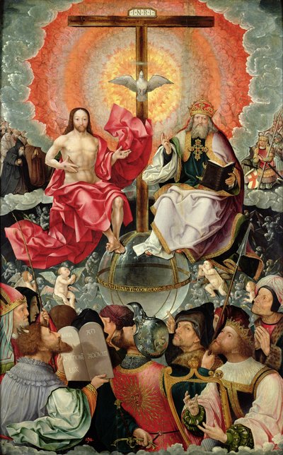 Panel central del tríptico con la Adoración de la Trinidad, 1523 de Jacob Cornelisz van Oostsanen