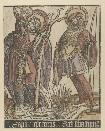 Santos Cristóbal y Sebastián Santos con Anna en Drieën (título de la serie) de Jacob Cornelisz van Oostsanen