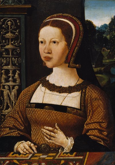 Holandés: Retrato de mujer (¿Reina Isabel de Dinamarca) Retrato de mujer posiblemente Isabel de Dinamarca de Jacob Cornelisz van Oostsanen