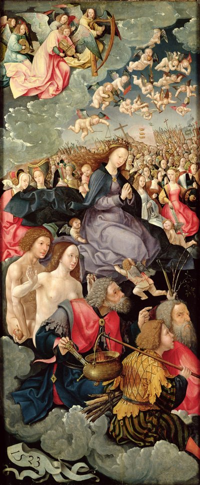 Ala izquierda del tríptico con la Adoración de la Trinidad, 1523 de Jacob Cornelisz van Oostsanen