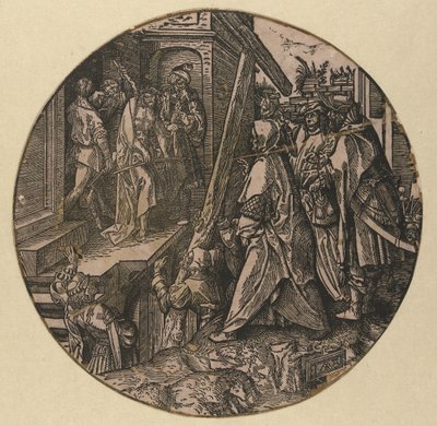 Pilato muestra a Cristo al pueblo (Ecce Homo) The Round Passion (título de la serie) de Jacob Cornelisz van Oostsanen