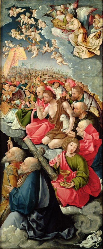 Ala derecha del tríptico con la Adoración de la Trinidad, 1523 de Jacob Cornelisz van Oostsanen