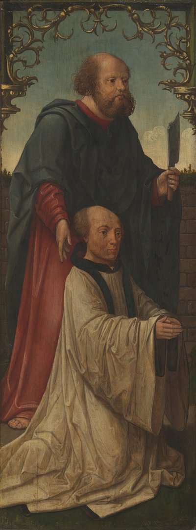 San Matías y un donante, San Andrés reverso, 1520-1525 de Jacob Cornelisz. van Oostsanen