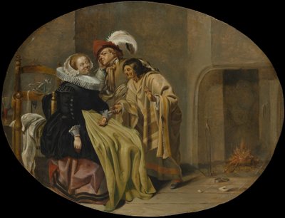 Una pareja en un interior con una gitana adivinadora, ca. 1632-33 de Jacob Duck
