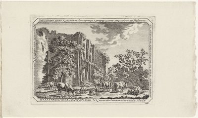 Ganado en las ruinas de Brederode de Jacob Elias van Varelen