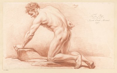 Desnudo masculino arrodillado, visto de perfil (2º premio 1797) de Jacob Ernst Marcus