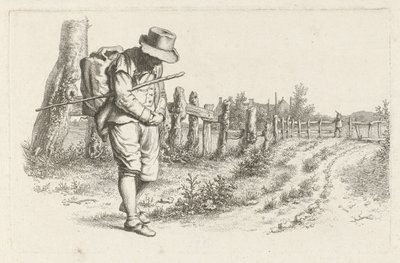 Viajero en un camino rural Impresiones de estudio / Etudes gravées (título de la serie) de Jacob Ernst Marcus