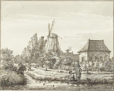 Dos pescadores en una zanja de Jacob Ernst Marcus