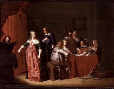 Fiesta en un interior de Jacob F. van der (follower of) Merck