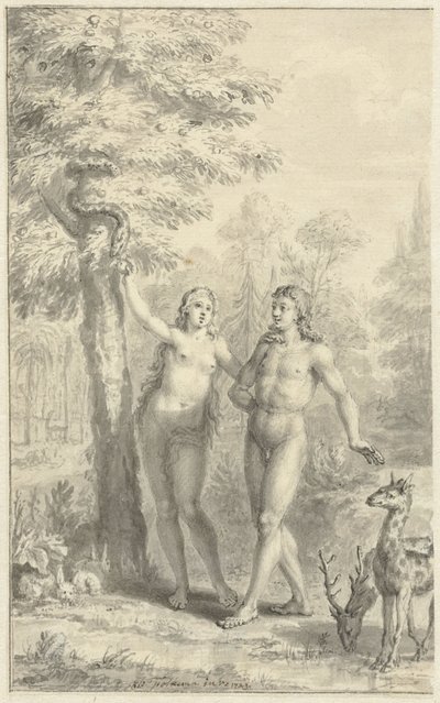 Adán y Eva de Jacob Folkema