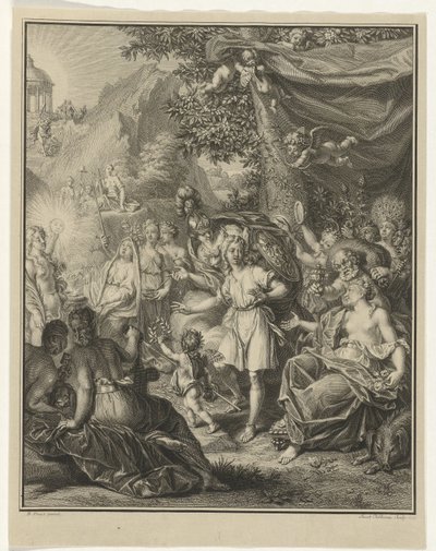Espectáculo alegórico con Telémaco y Minerva
Aventuras de Telémaco (título de la serie) de Jacob Folkema