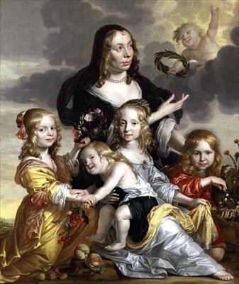 Retrato de una dama con sus cuatro hijos de Jacob Fransz van der Merck