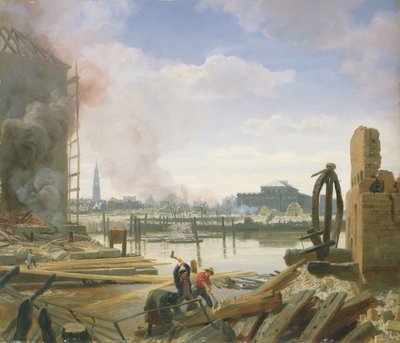Hamburgo Después del Incendio, 1842 de Jacob Gensler