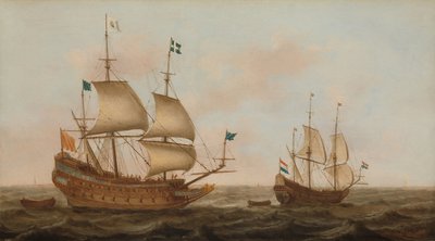 Un buque de guerra construido para Francia y un yate holandés a vela de Jacob Gerritz Loef