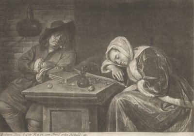 Hombre y su mujer durmiendo a la mesa de Jacob Gole