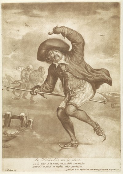 patinador de hielo Le Hollandois sur la glace (título sobre objeto) de Jacob Gole