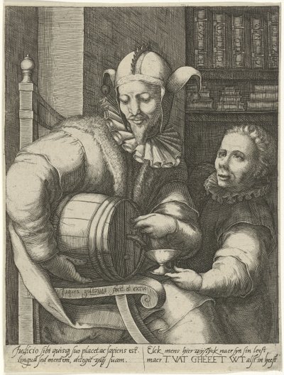 Bufón con barril de vino de Jacob Goltzius (II)