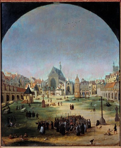 El cementerio de los Inocentes y su fosa común bajo el reinado de Francisco I de Jacob Grimmer