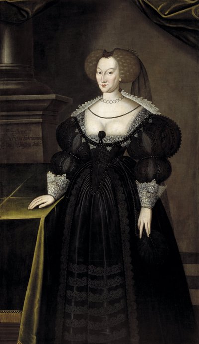 María Eleonora de Brandeburgo, reina consorte de Suecia y Finlandia (detalle) de Jacob Heinrich Elbfas