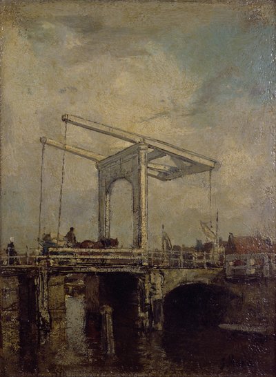 Un puente levadizo en una ciudad holandesa, 1875 de Jacob Henricus or Hendricus Maris