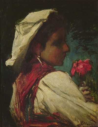 Chica italiana, c.1866 de Jacob Henricus or Hendricus Maris