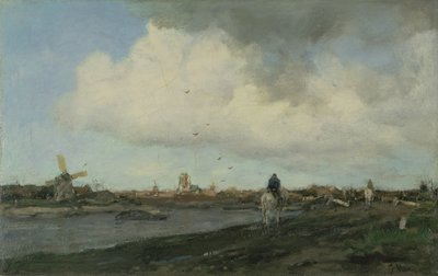 Paisaje con molinos de viento, 1890-5 de Jacob Henricus or Hendricus Maris