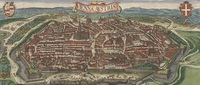 Vista aérea de Viena desde el norte, 1609 de Jacob Hoefnagel