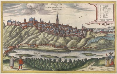 Vista de Znaymvm/Znojmo en la República Checa de Jacob Hoefnagel