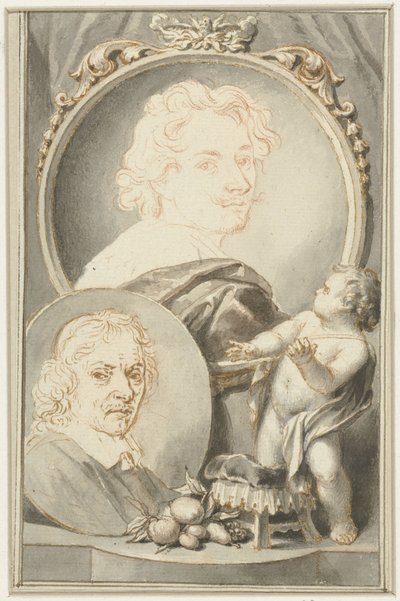 Retratos de Anton van Dyck y Jacob de Bray de Jacob Houbraken