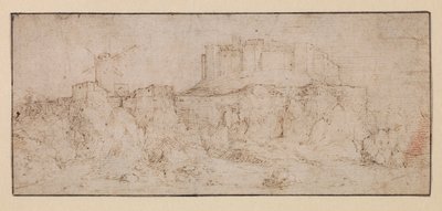 Paisaje con un castillo sobre una roca de Jacob I (attr.to) Savery