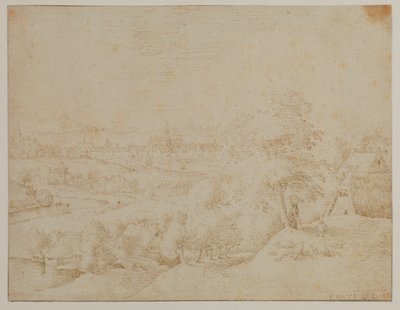 Paisaje con una ciudad, siglo XVI de Jacob I Savery