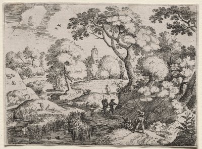Seis Paisajes: Camino Entre el Pantano y la Orilla Boscosa, c. 1595 de Jacob I Savery