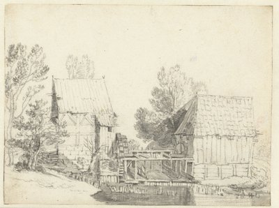 Vista de dos molinos de agua de Jacob Isaacksz van Ruisdael (school of)