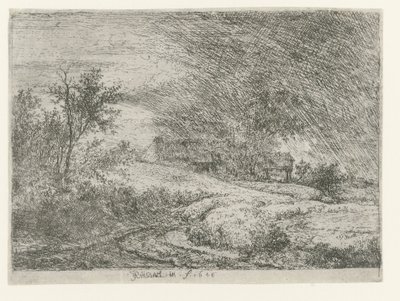 paisaje con una granja de Jacob van Ruisdael