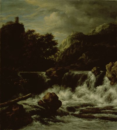 Paisaje montañoso con cascada de Jacob van Ruisdael