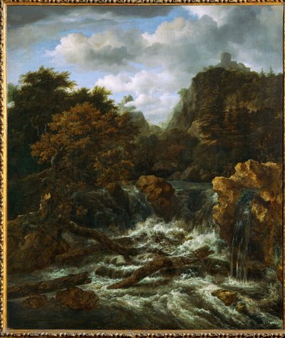 Paisaje noruego con cascada (pintura sobre lienzo) de Jacob Isaaksz. or Isaacksz. van Ruisdael
