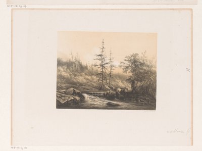 Paisaje de bosque con río de Jacob Jan van der Maaten (attributed to)