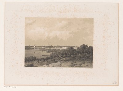 Paisaje con pueblo en el horizonte de Jacob Jan van der Maaten