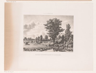 Paisaje con vacas y pastor descansando. de Jacob Jan van der Maaten