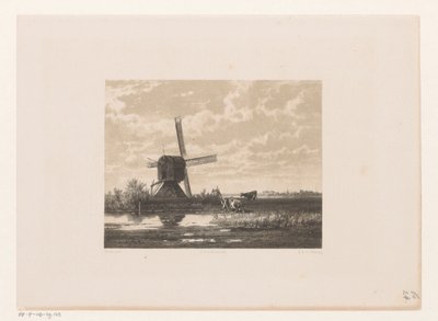 Paisaje con un molino sobre el agua de Jacob Jan van der Maaten