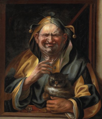 Un bufón con un gato de Jacob Jordaens