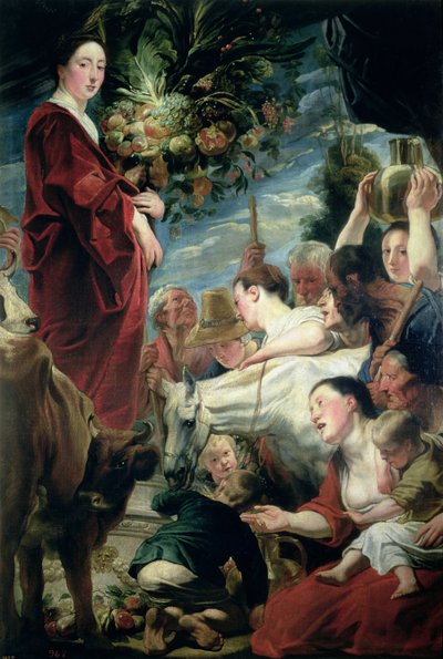 Una ofrenda a Ceres, diosa de la cosecha de Jacob Jordaens