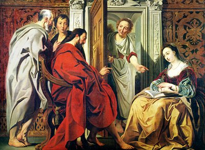 Cristo en la casa de Marta y María de Betania de Jacob Jordaens