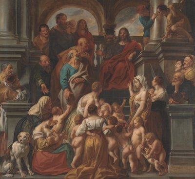 Cristo bendiciendo a los niños. Dejad que los niños vengan a mí de Jacob Jordaens