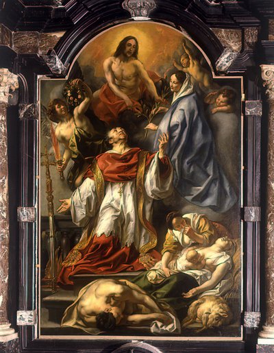 Holandés: San Carolus Borromeus intercede por los apestados Carolus Borromeus intercede por los apestados de Jacob Jordaens