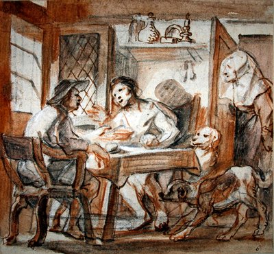 Esaú vendiendo su primogenitura a Jacob de Jacob Jordaens