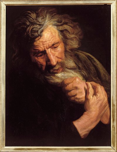 Cabeza de anciano. Pintura de Jacob Jordaens (1593-1678), circa 1640 de Jacob Jordaens